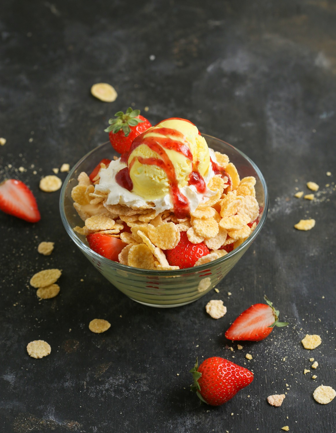 Фрукты и гранола